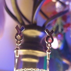 Breast cancer awareness earrings